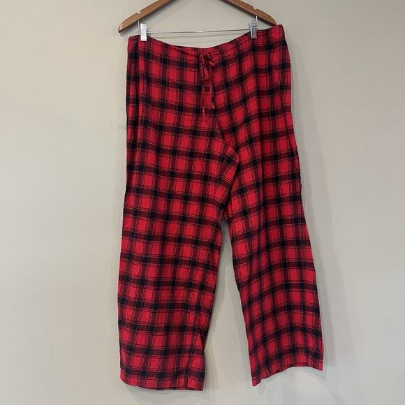 Lauren Ralph Lauren Pajama Set Womens Large Red Flannel Crest‎ Buffalo Plaid - Picture 3 of 15